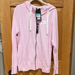NIKE womens XL tshirt hoodie NWT baby pink